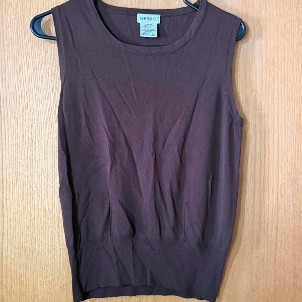 George Knit Sleeveless Sweater Tank Top Brown Bark